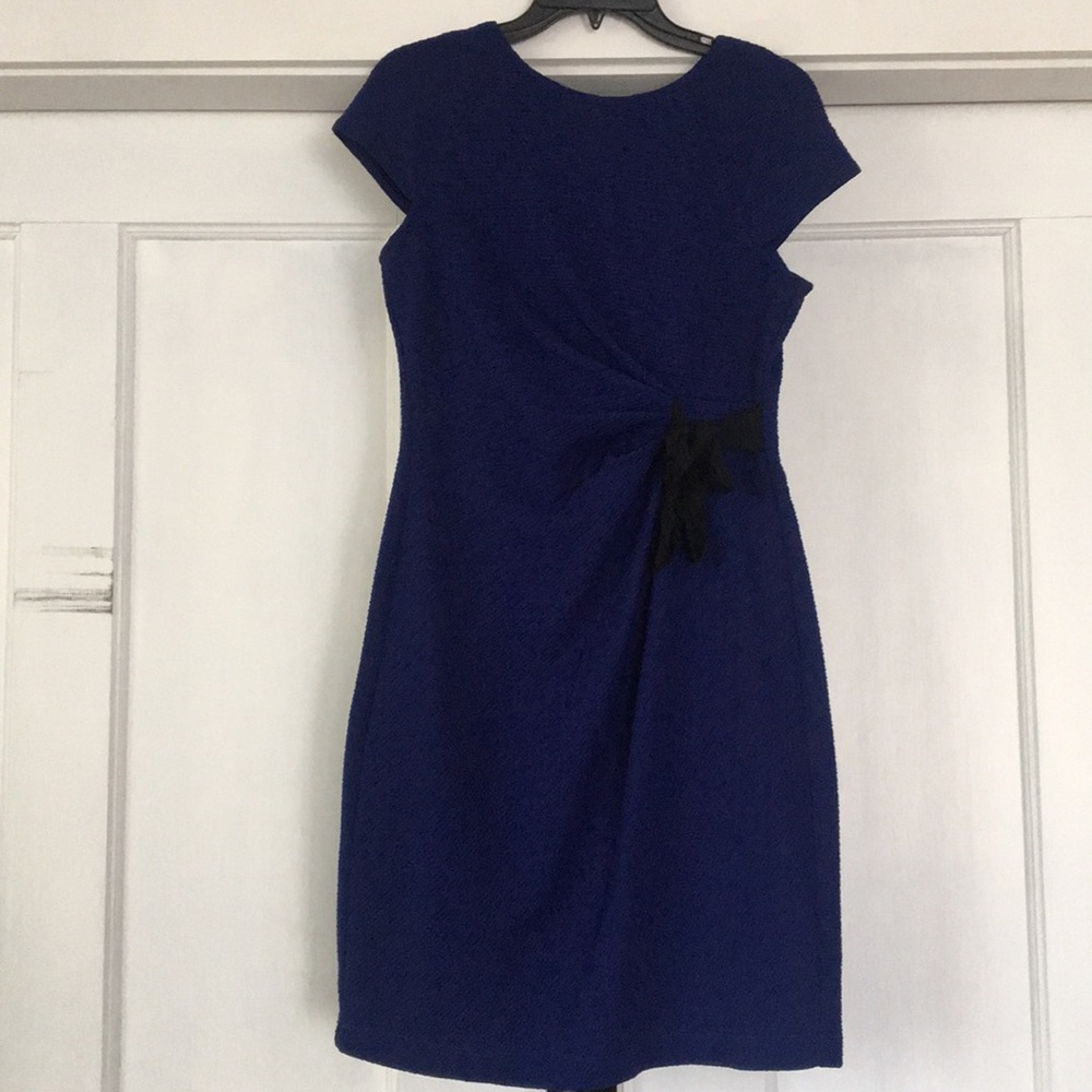 Taylor blue dress with bow in waist